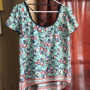 Floral Cross-Back Women's Blouse